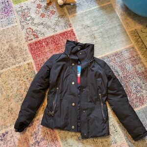 Authier Black Ski warm Puffer Jacket with High Collar size XS